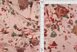 Flower Floral DTY Brushed Knit Fabric 1 Yard Soft Stretch Smooth Drape 58" Wide