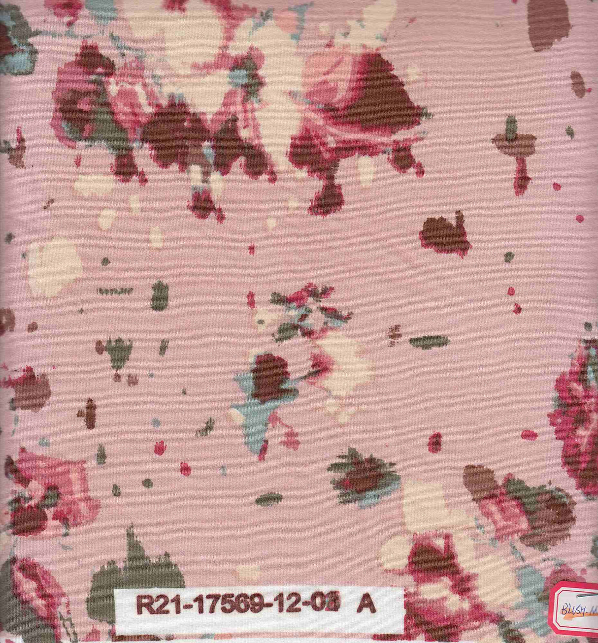 Floral Brushed DTY Stretch Knit Blush Mauve