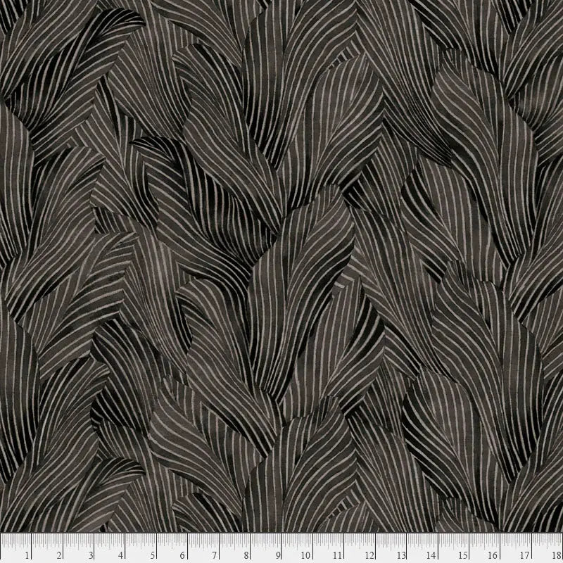 Cotton Wideback Fabric 108" Earth Tones Black Leaf