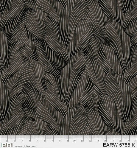 Cotton Wideback Fabric 108" Earth Tones Black Leaf