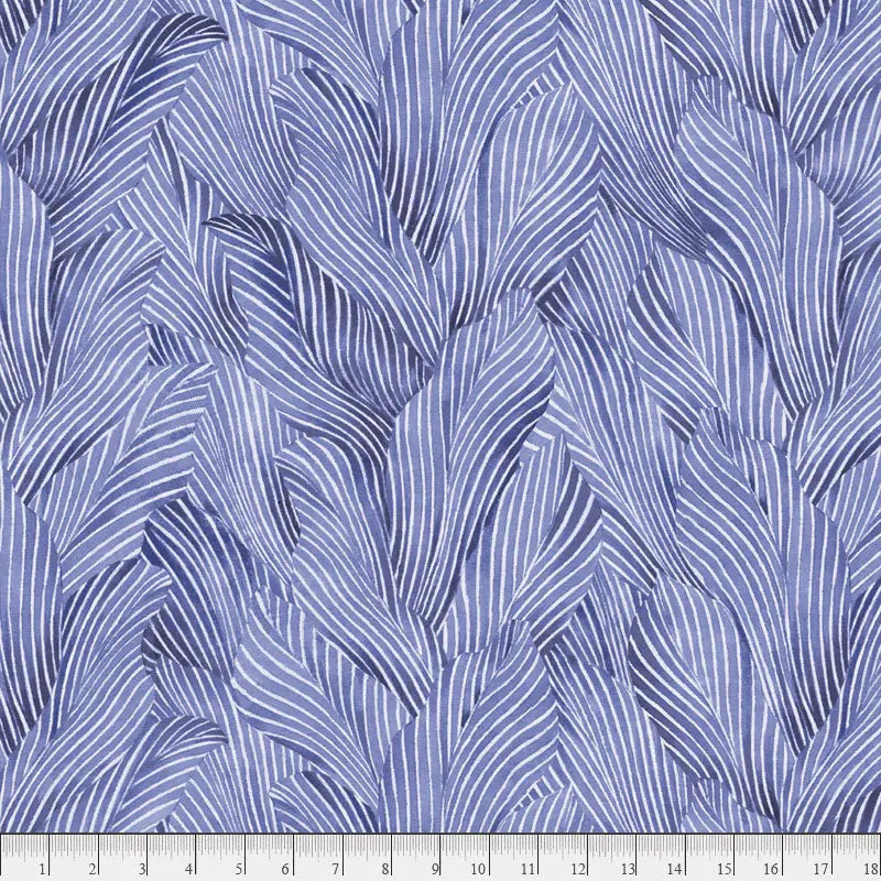 Cotton Wideback Fabric 108" Earth Tones Blue Leaf