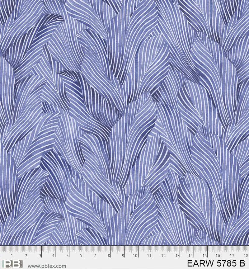 Cotton Wideback Fabric 108" Earth Tones Blue Leaf