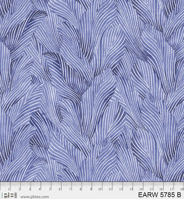 Cotton Wideback Fabric 108" Earth Tones Blue Leaf