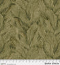 Cotton Wideback Fabric 108" Earth Tones Moss Green Leaf Print