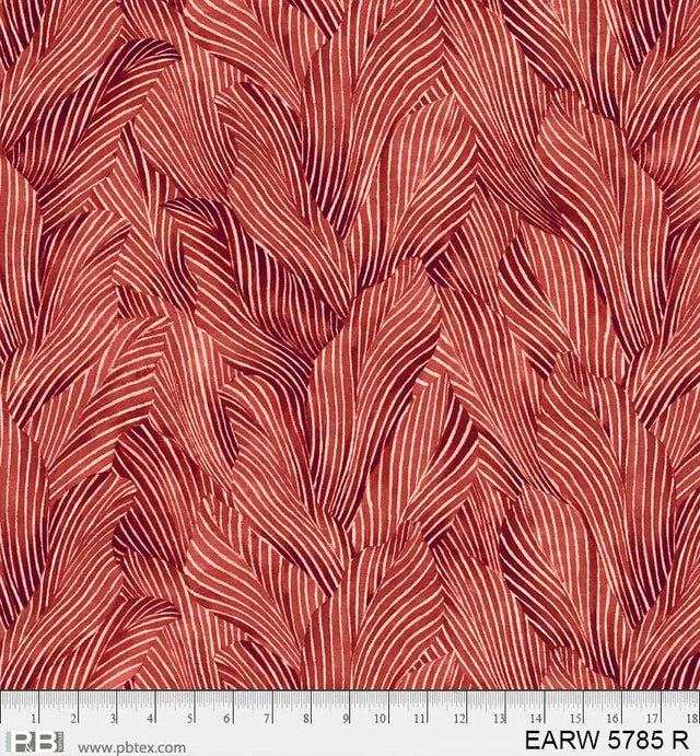 Cotton Wideback Fabric 108 Earth Tones Red Leaf
