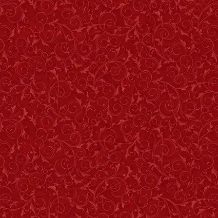 Cotton Wideback Fabric 108" Swirls and Twirls Ruby Red