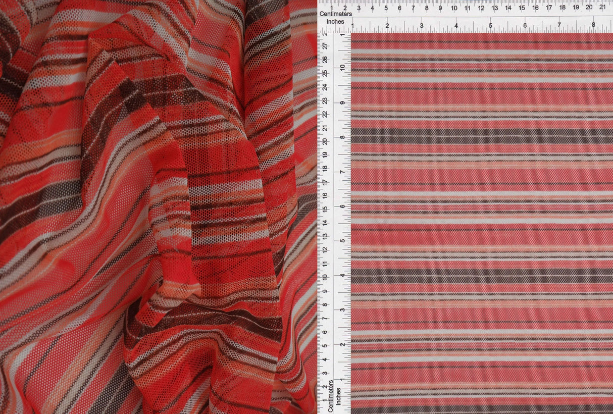 1 Yard Stripe Mesh Fabric Lightweight Stretch 54 Inches Wide