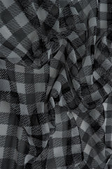 Mesh Plaid Gingham Flocking Print Fabric