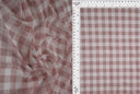 Mesh Plaid Gingham Flocking Print Fabric