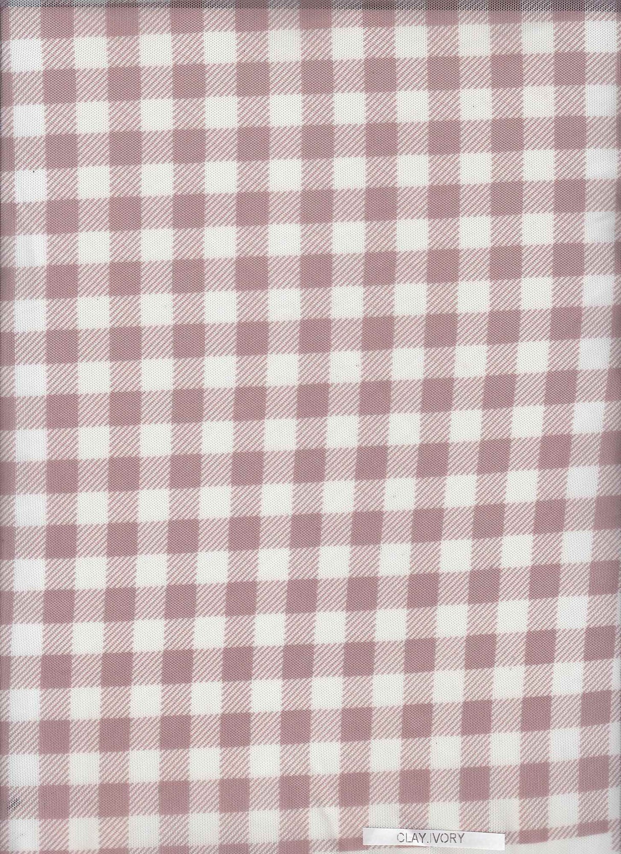 Mesh Plaid Gingham Flocking Print Fabric