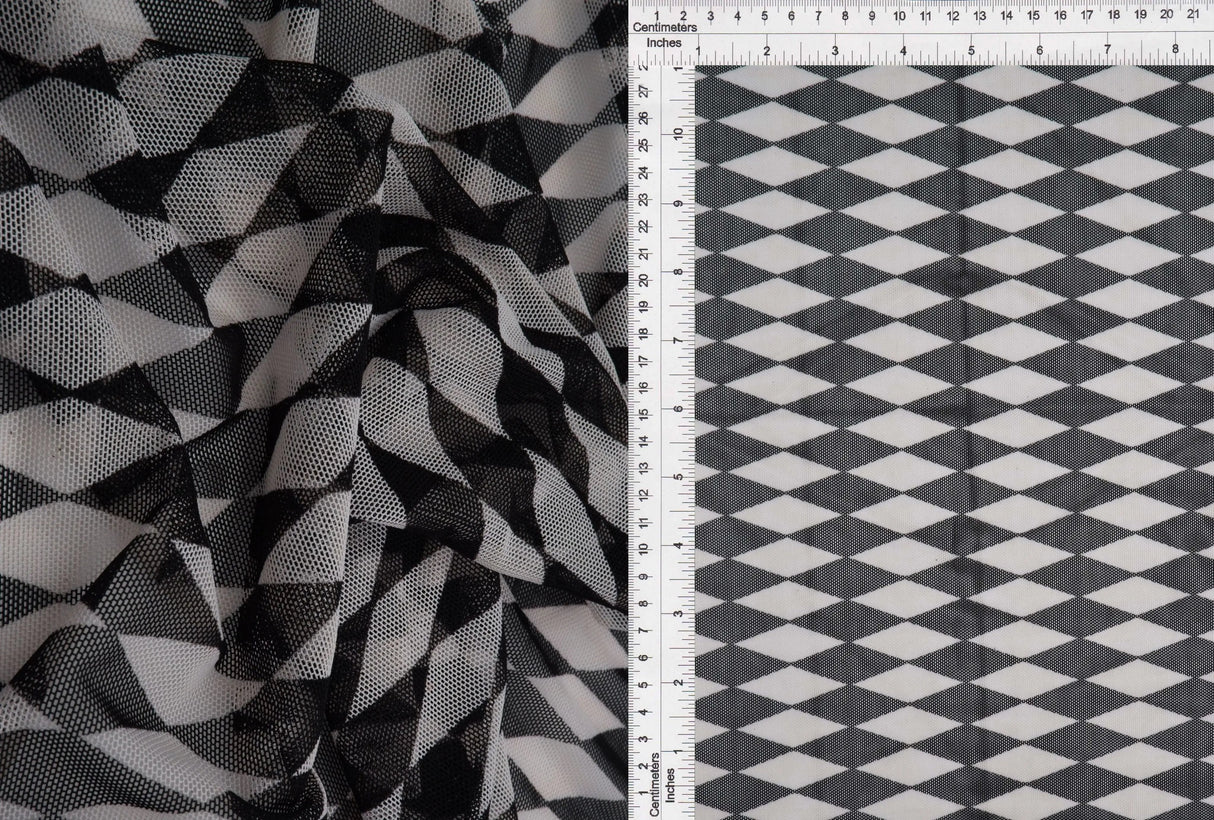 1 Yard Retro Geo Mesh Fabric Lightweight Stretch 54 Inches Wide