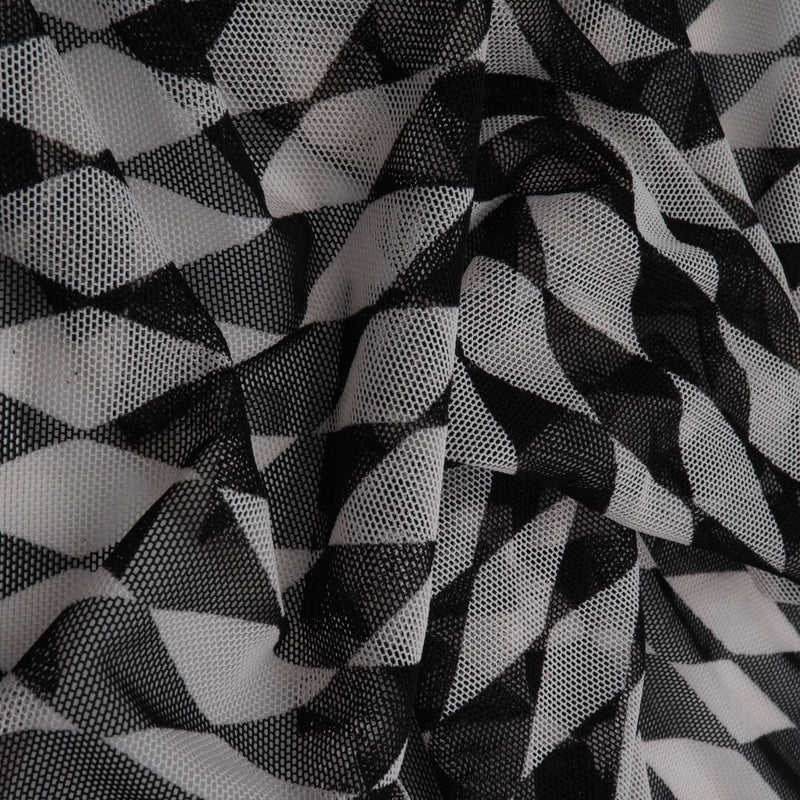 1 Yard Retro Geo Mesh Fabric Lightweight Stretch 54 Inch Wide