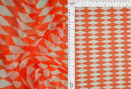 1 Yard Retro Geo Mesh Fabric Lightweight Stretch 54 Inches Wide