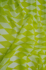 Mesh Retro Geometric Flocking Print Fabric