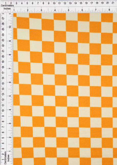 1 Yard Checkered Geo Print DTY Brushed Knit Fabric Soft Stretch Polyester Spandex 58/60 Inches Wide