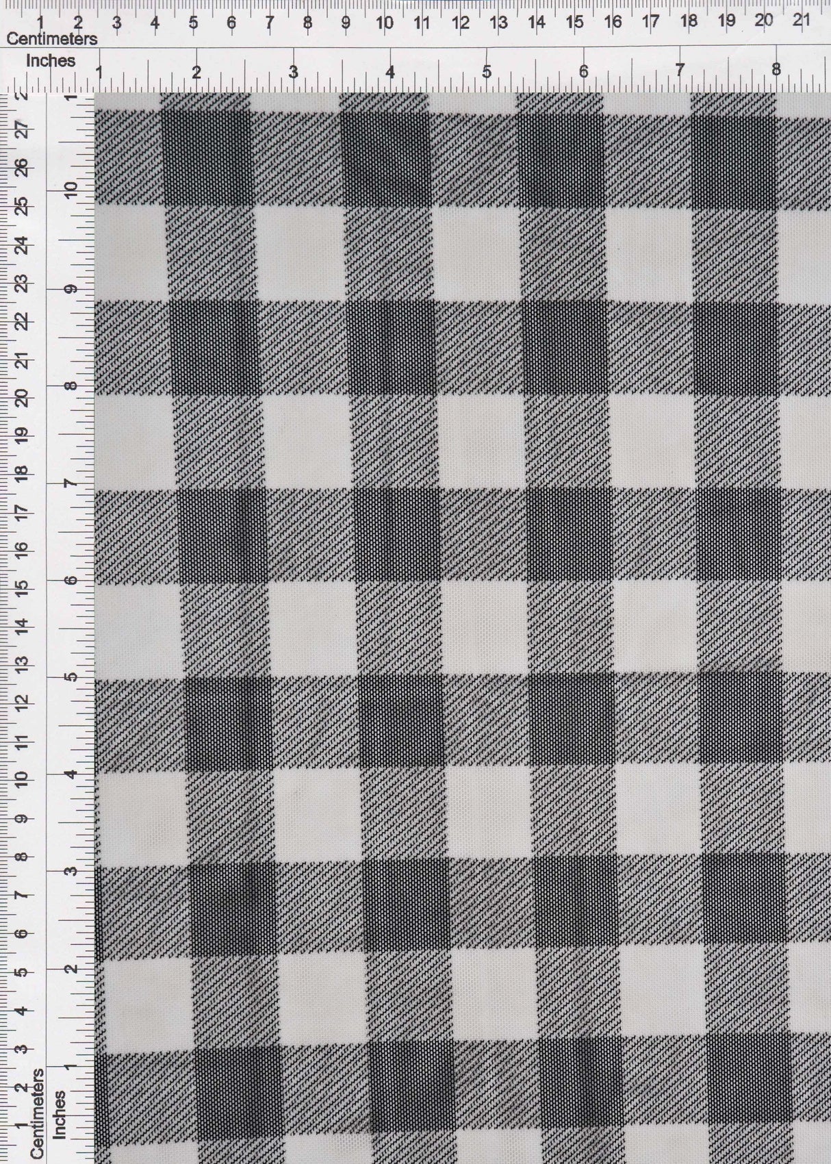 Mesh Flocking Plaid Print Fabric