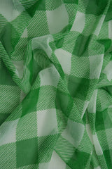 1 Yard Checkered Plaid Mesh Fabric Gingham Print Lightweight Stretch 54 Inches Wide