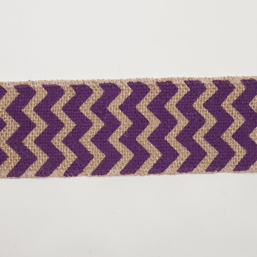 2.5" Purple Jute Chrevron Woven Trim