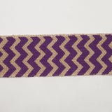 2.5" Purple Jute Chrevron Woven Trim