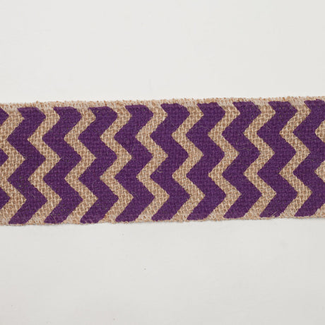 2.5" Purple Jute Chrevron Woven Trim