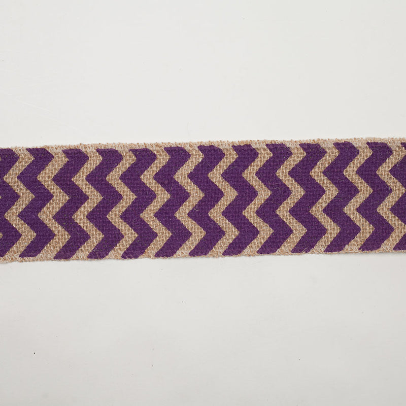 2.5" Purple Jute Chrevron Woven Trim