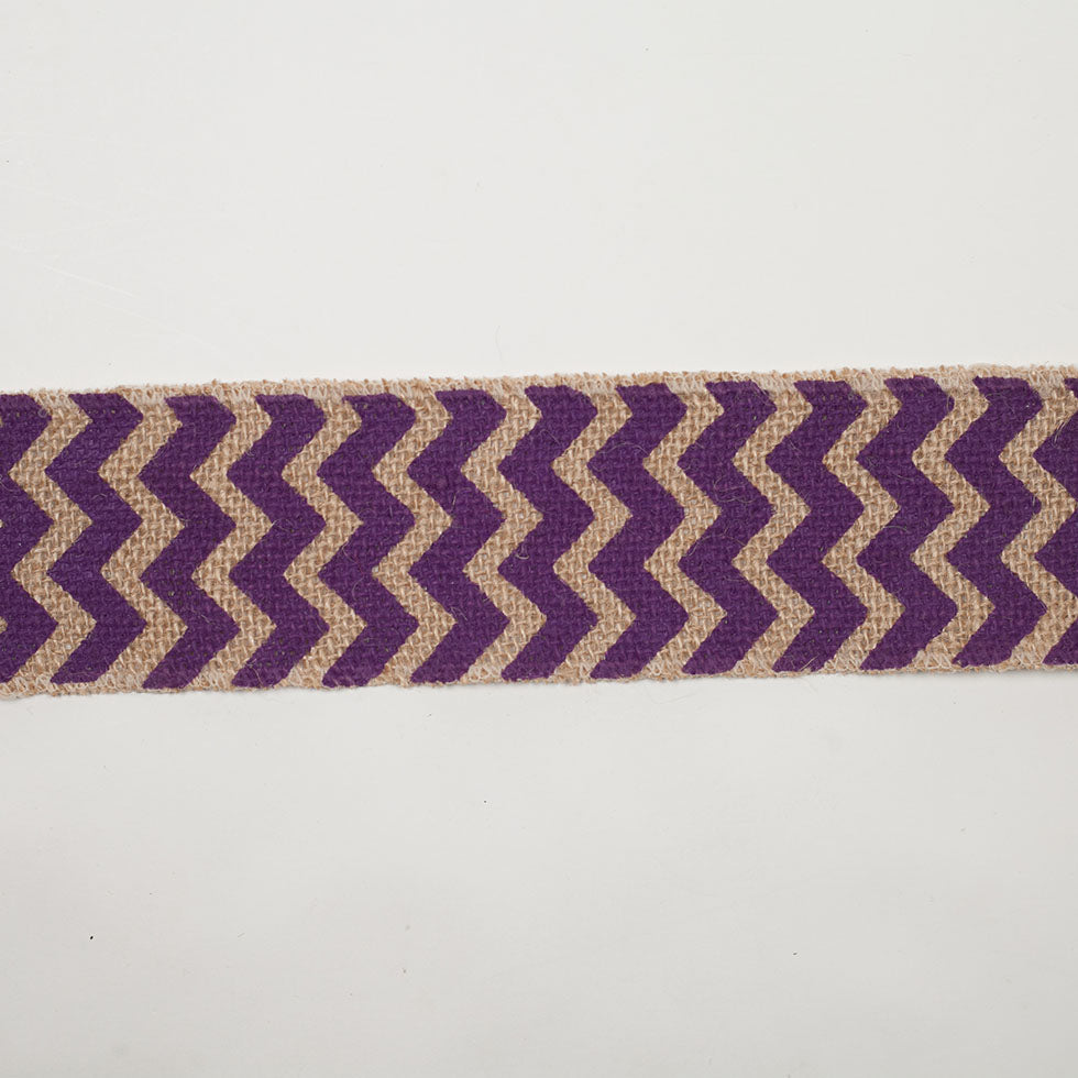 2.5" Purple Jute Chrevron Woven Trim