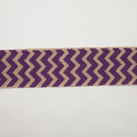 2.5" Purple Jute Chrevron Woven Trim