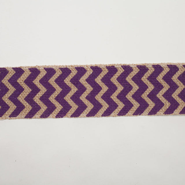2.5" Purple Jute Chrevron Woven Trim