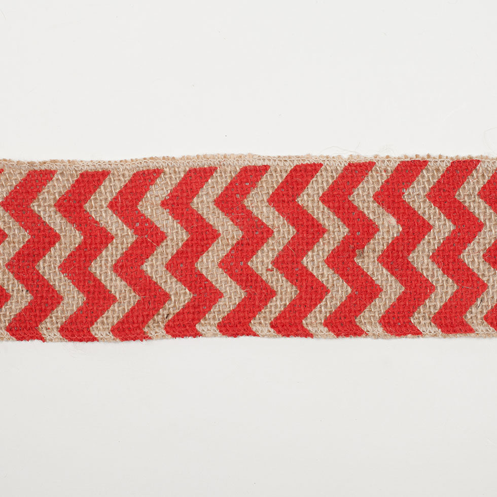 2.5" Red Jute Chrevron Woven Trim