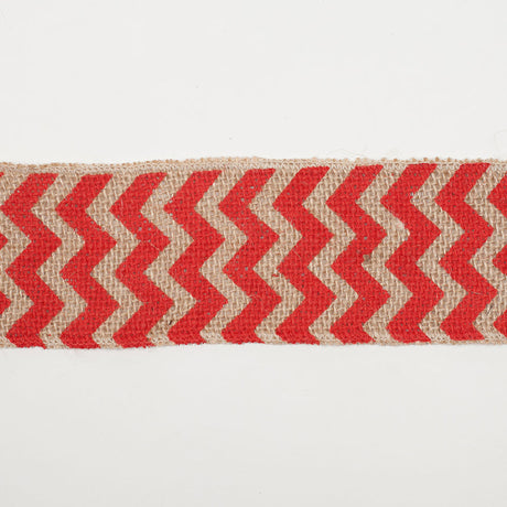 2.5" Red Jute Chrevron Woven Trim