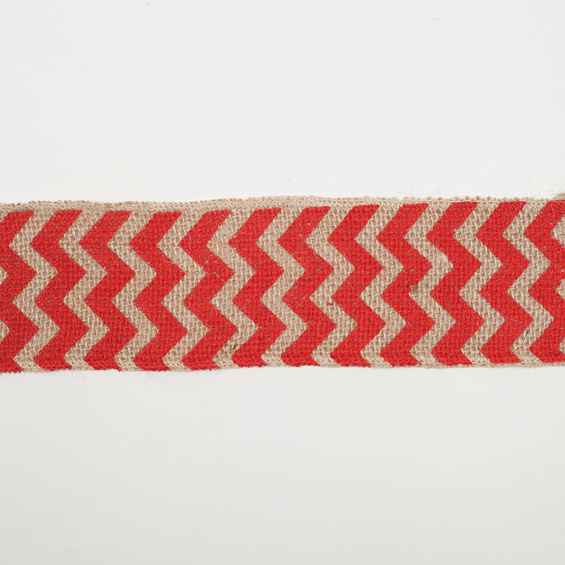 2.5" Red Jute Chrevron Woven Trim