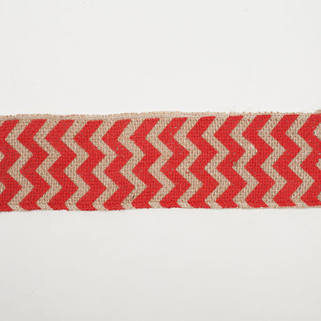 2.5" Red Jute Chrevron Woven Trim