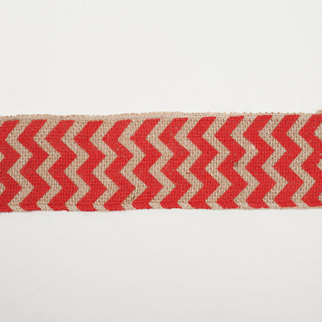 2.5" Red Jute Chrevron Woven Trim