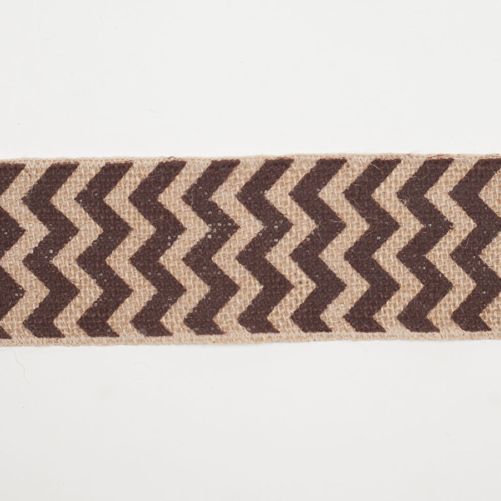 2.5" Brown Jute Chrevron Woven Trim