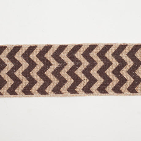 2.5" Brown Jute Chrevron Woven Trim