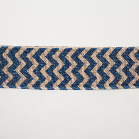 2.5" Navy Blue Jute Chrevron Woven Trim