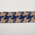 2.5" Navy Blue Jute Houndstooth Woven Trim