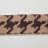 2.5" Brown Jute Houndstooth Woven Trim