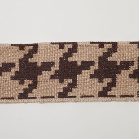2.5" Brown Jute Houndstooth Woven Trim