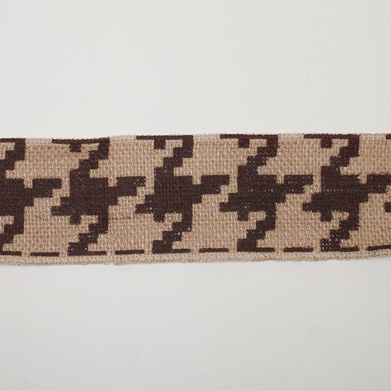 2.5" Brown Jute Houndstooth Woven Trim