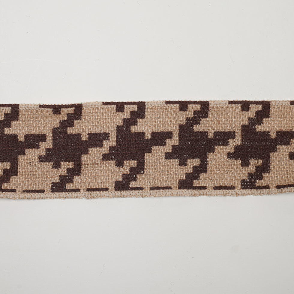 2.5" Brown Jute Houndstooth Woven Trim