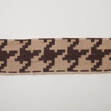 2.5" Brown Jute Houndstooth Woven Trim