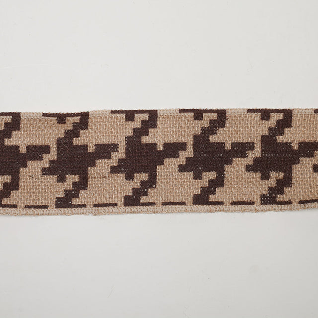 2.5" Brown Jute Houndstooth Woven Trim