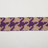 2.5" Purple Jute Houndstooth Woven Trim