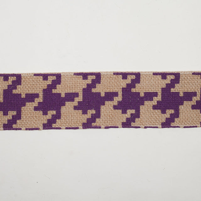 2.5" Purple Jute Houndstooth Woven Trim