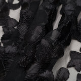 Black Ribbon Embroidered Netting