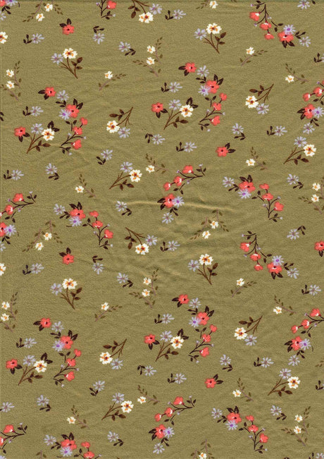 DTY Brushed Ditsy Flower Knit Lightweight Stretch Fabric, 58/60" Wide