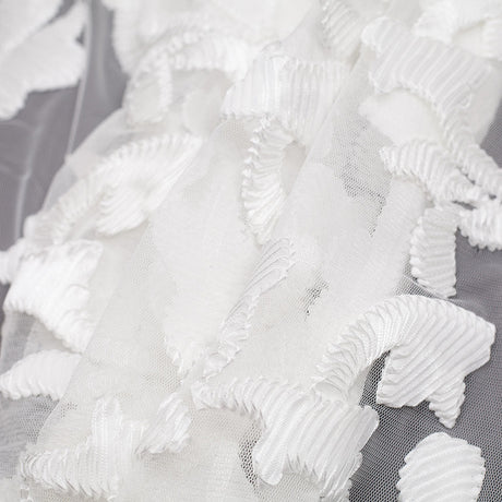 White Ribbon Embroidered Netting