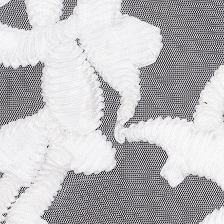 White Ribbon Embroidered Netting