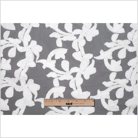 White Ribbon Embroidered Netting